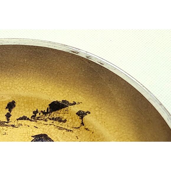 COLLECTOR PLATE-RIDGEWAY-COACHING DAYS COACHING WAYS-Vintage-Gold-Woman & Dog - Picture 10 of 10